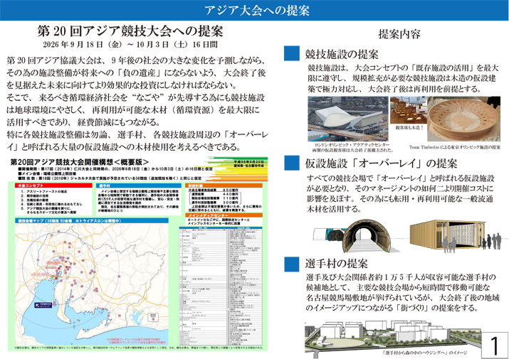 アジア大会への提案