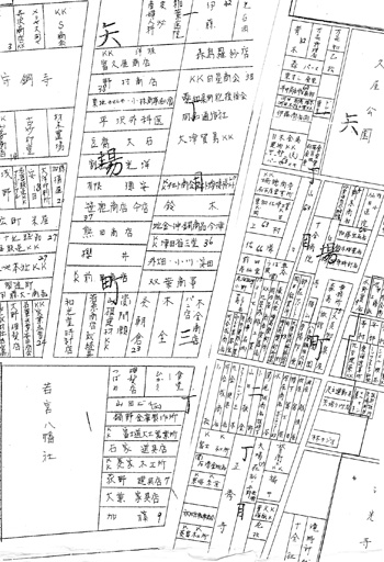昭和34年頃の矢場町1－2丁目住宅地図
