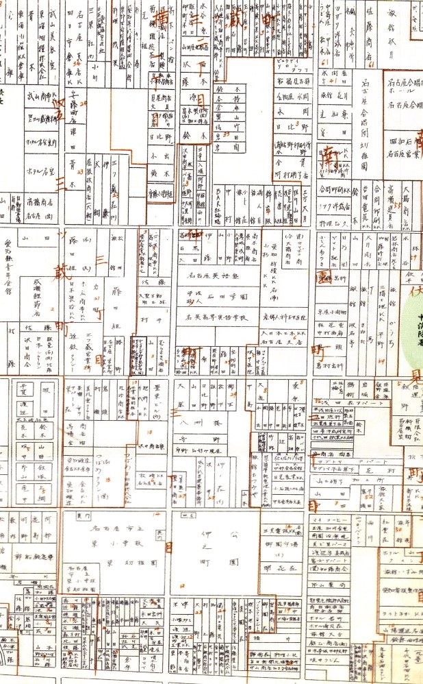 参考地図：昭和35年頃仲ノ町・住宅地図