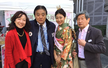 ナディアパークイベントで日本さくらの女王と河村たかし市長